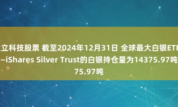 大立科技股票 截至2024年12月31日 全球最大白银ETF——iShares Silver Trust的白银持仓量为14375.97吨