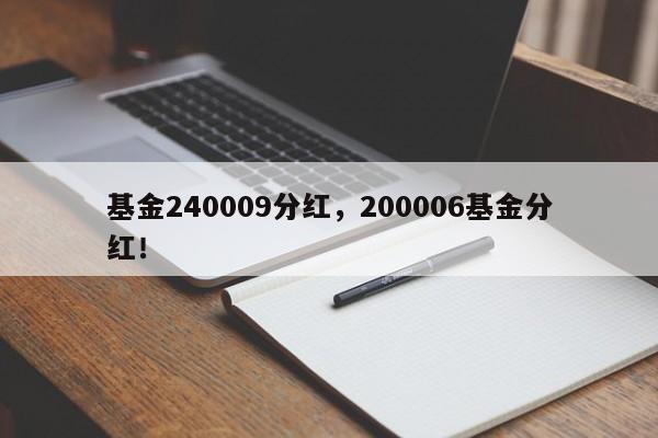 基金240009分红，200006基金分红！